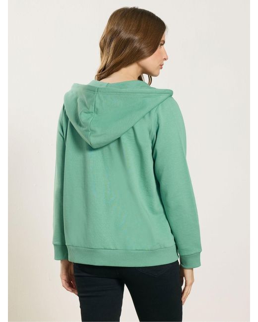 M Com Green Zip Through Hoodie