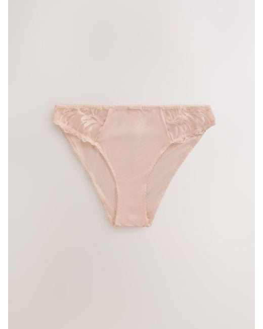 Next Natural Ecru Embroidered Knickers 2 Pack