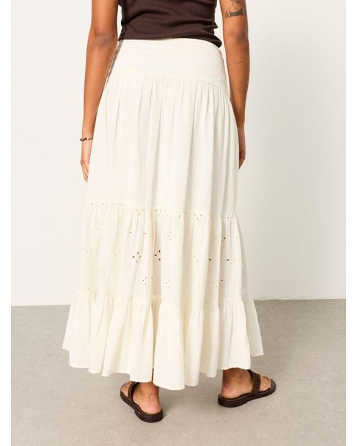FatFace White Fatface Rhea Cutwork Maxi Skirt