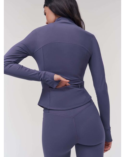 OSIA Blue Cinched Zip Through Jacket