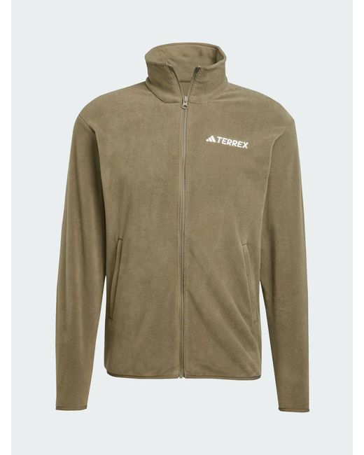Adidas Green Terrex Multi Essentials Full Zip Fleece Jacket for men