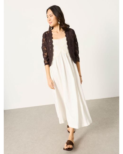 FatFace Green Fatface Hazel Embroidered Midi Dress
