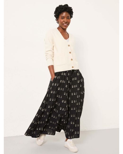FatFace Black Fatface Willow Metallic Midi Skirt