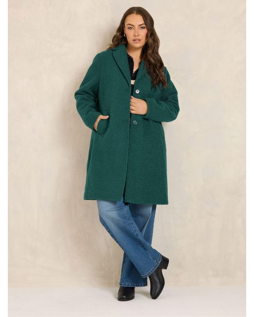 Evans Green Faux Shearling Collared Jacket