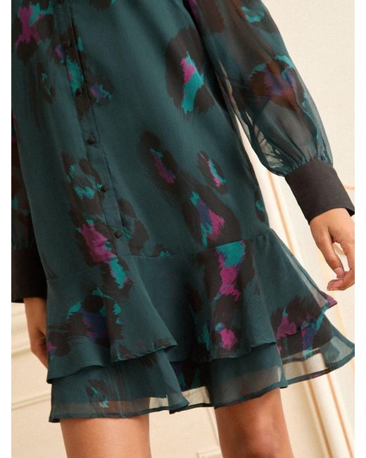 Love & Roses Blue Dropped Waist Mini Dress