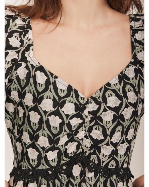 Mint Velvet Black Floral Print Maxi Dress