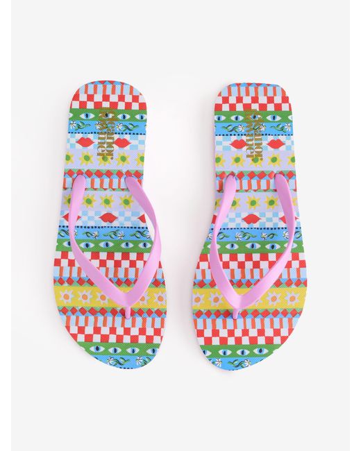 Eleanor Bowmer Pink Patch Flip Flops