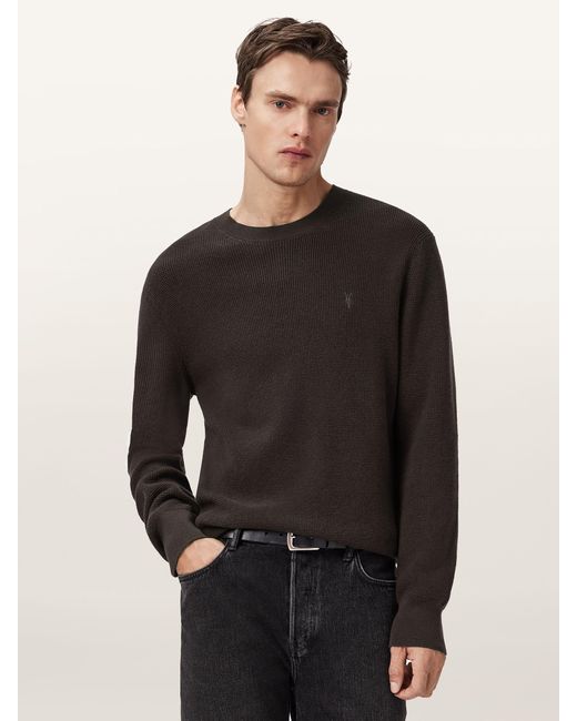AllSaints Black Allsaints Aspen Crew Jumper for men