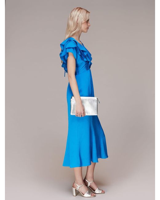 Whistles Metallic Elita Double Pouch Clutch Bag