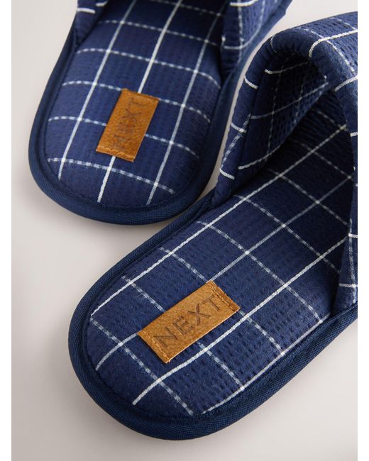 Next Blue Slim Sole Slipper Sliders for men