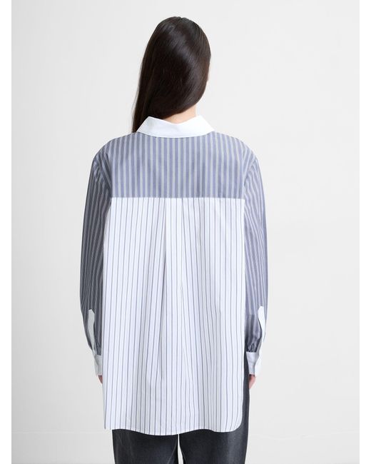 French Connection Blue Cambria Cotton Striped Shirt