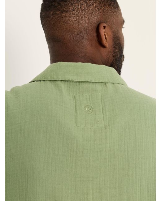 FatFace Green Fatface Short Sleeve Relaxed Fit Oliva Placement Embroidery Shirt for men