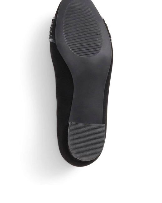 Pavers Black Wide Fit Slip-On Court Shoes