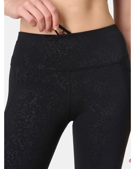 Sweaty Betty Blue 7/8 Length Power Embossed Workout Leggings