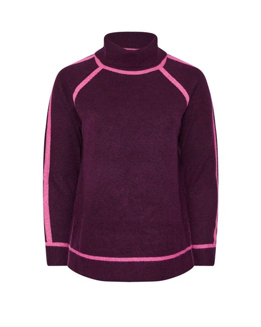 Evans Purple Colour Block Tipping Jumper