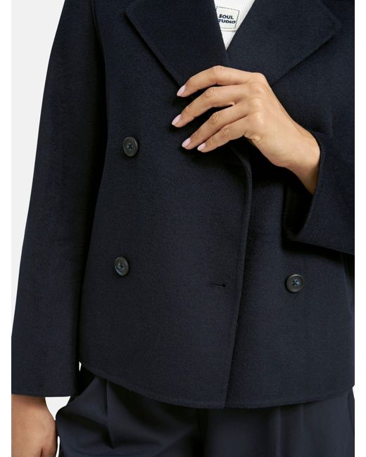 Smith & Soul Blue Double Breasted Wool Blend Jacket