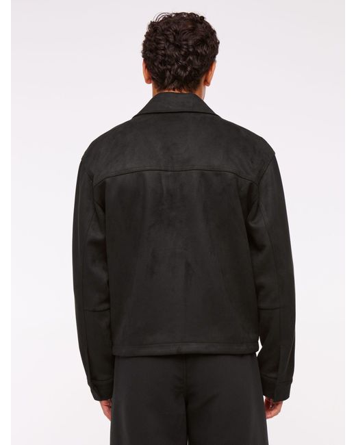 Abercrombie & Fitch Black Cropped Long Sleeve Zip Jacket for men