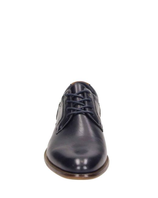 Novo Black Naples Stitch Detail Derby Lace Up Shoes for men