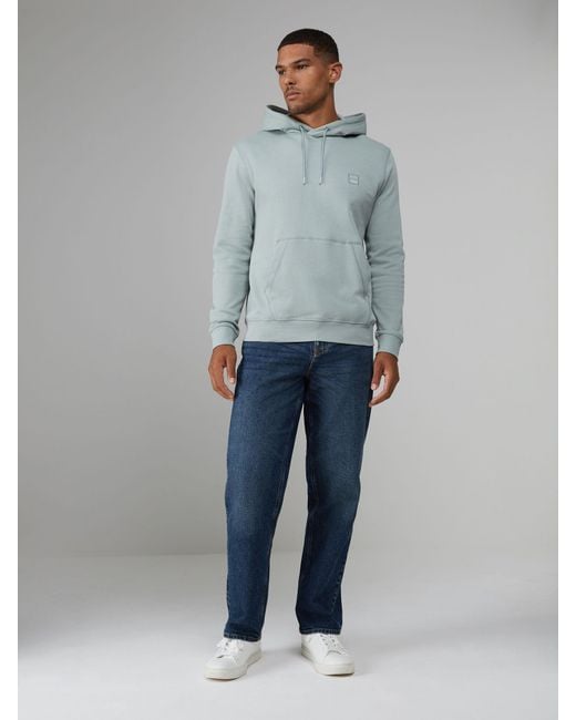 Boss Gray Regular-Fit Wetalk Logo Hoodie for men