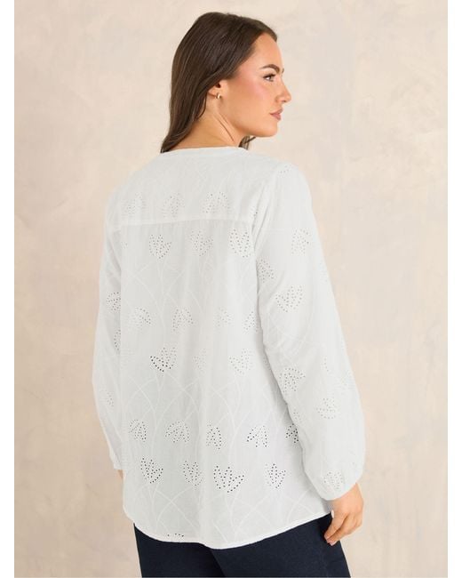 Evans White Embroidered Top