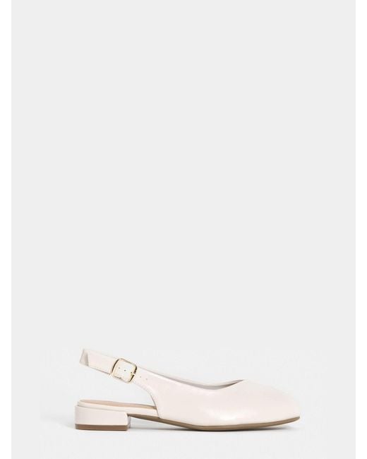 JD Williams White Extra Wide Fit Flat Peep Toe Slingbacks Sandals