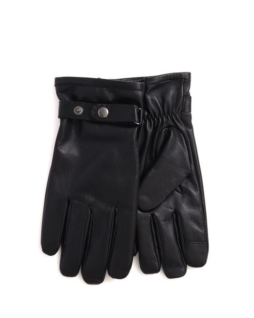 Jones Bootmaker Black Jones Bootmaker Adjustable Leather Gloves for men