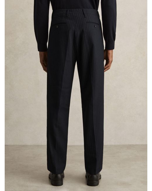 Reiss Garrel Straight Leg Pinstripe Trousers32 in Blue für Herren