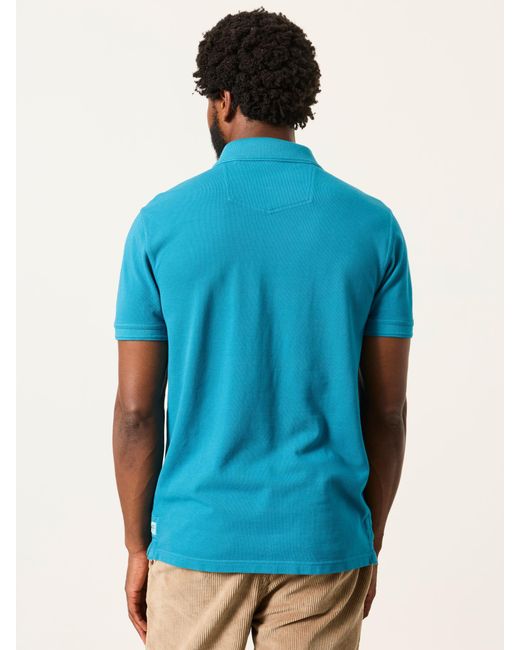 FatFace Blue Fatface Short Sleeve Pique Polo Shirt for men