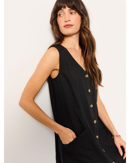 FatFace Black Fatface Jena Regular Linen Dress