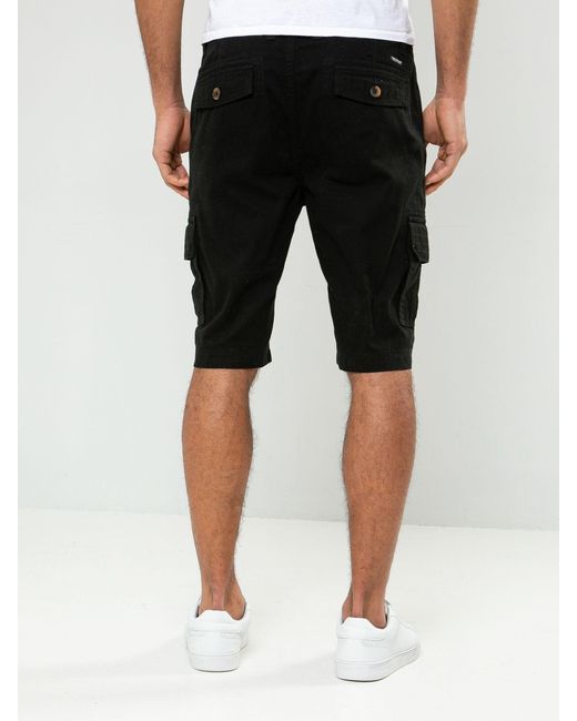 Threadbare Black Cargo Shorts for men