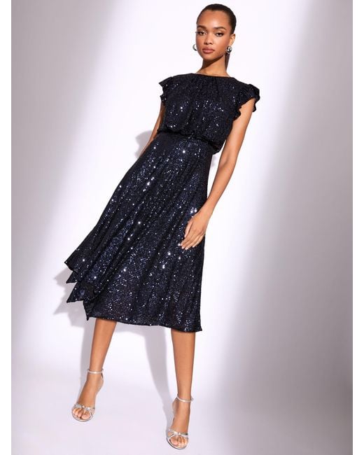 slim fit dress slacks Navy Blue Warm Cotton Waffle Fit and Flare Maxi Dress 44