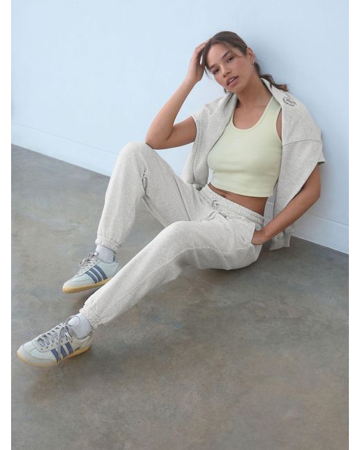 Self White Cuffed Joggers