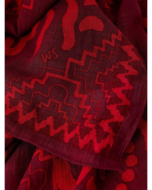 White Stuff Red Callie Printed Scarf
