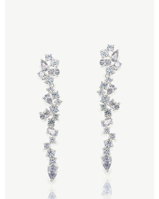 Ivory & Co. White Islington Crystal Cluster Drop Earring