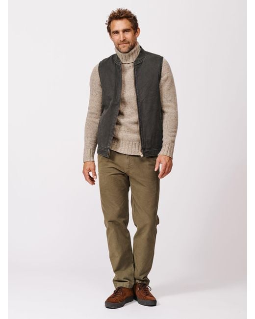 aubi Gray Duke Canvas 100% Cotton Gilet for men