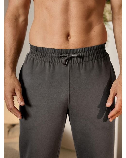 Next Gray Cuffed Regular Fit Brushback Joggers for men