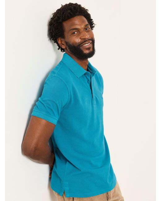 FatFace Blue Fatface Short Sleeve Pique Polo Shirt for men