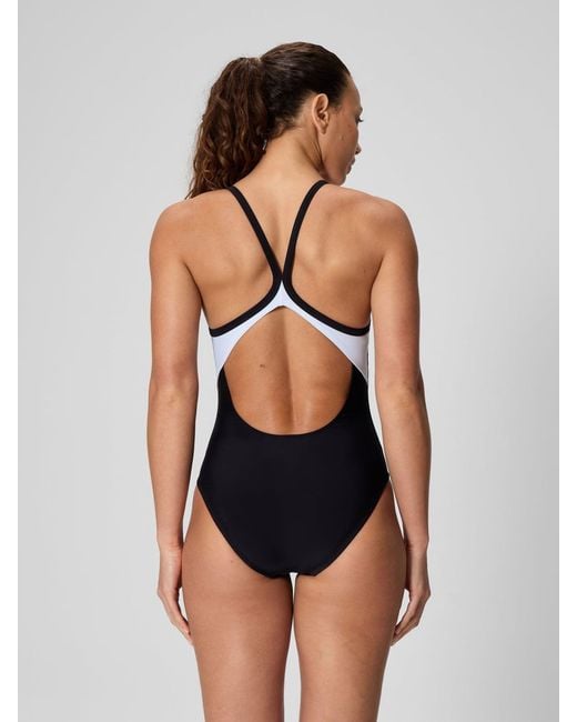 Speedo Blue Solid Racerback One Piece Swimsuit