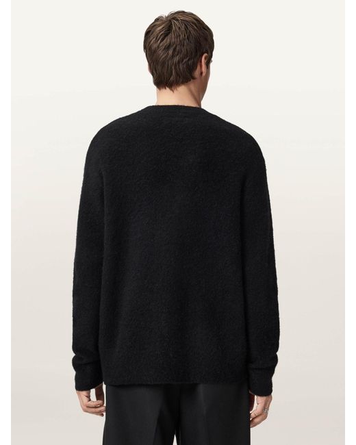 AllSaints Black Allsaints Ridges Crew Neck Jumper for men
