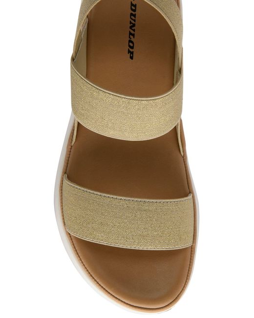 Dunlop Natural Double Strap Elasticated Sandals