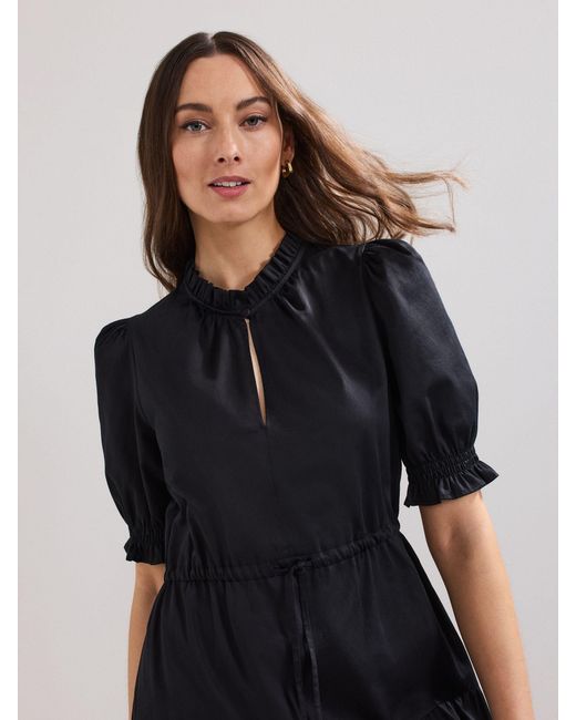 Phase Eight Black Jen 100% Cotton Midi Dress