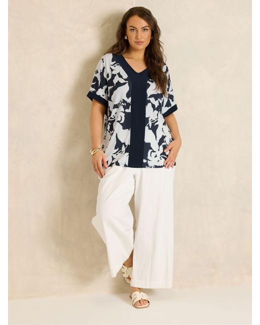 Evans Blue Colour Block Top