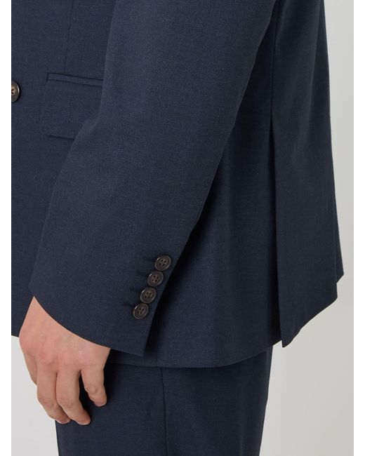 Threadbare Blue Tailored Fit Double Breasted Suit Jacket for men