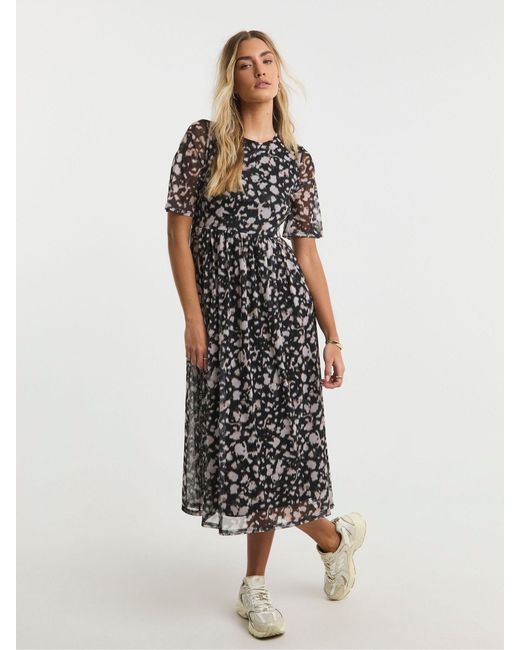 Simply Be White Mesh Short Sleeve Midi Dress