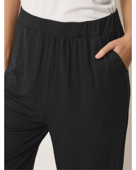 M Com Black Cropped Hareem Trousers