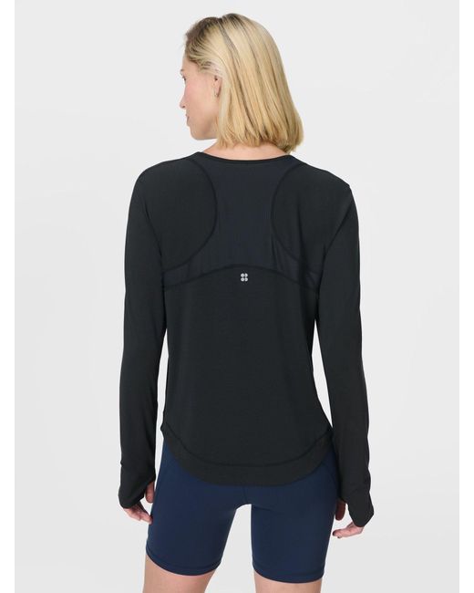 Sweaty Betty Blue Breathe Easy Mesh Long Sleeve Top