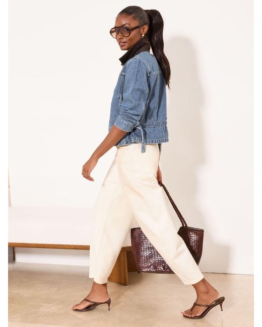 Lipsy Blue Mid Wash Collared Barn Jacket
