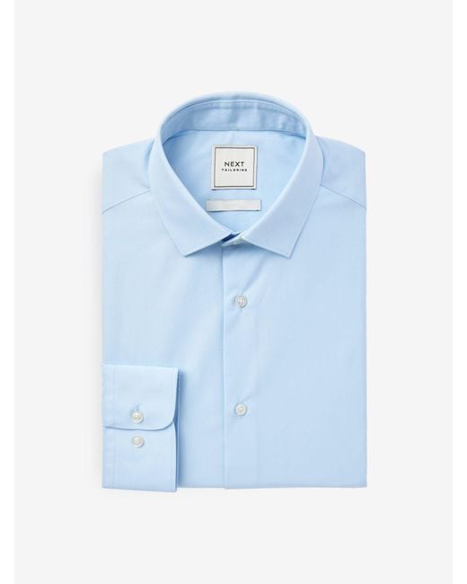 Next Blue Slim Fit Easy Care Single Cuff Smart Shirt for men