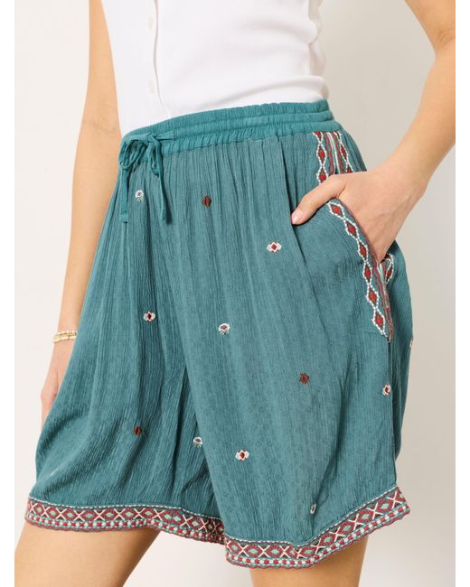 FatFace Blue Fatface Evie Embroidered Shorts