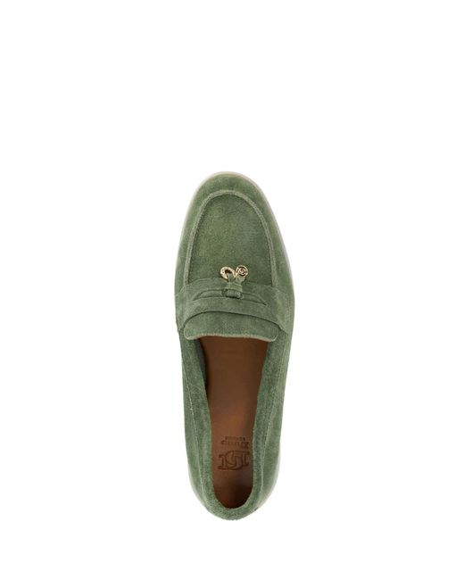 Dune Green Standard Fit Grinning Unlined Suede Loafers